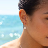 Sand Dollar Hoops in Sterling Silver