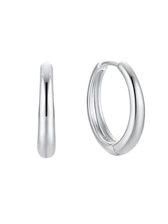 Island Glow Large Hoops in Sterling Silver