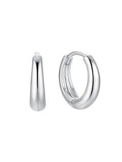 Island Glow Medium Hoops in Sterling Silver