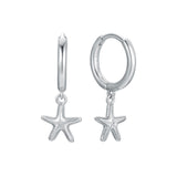 Hawaii Star Hoops in Sterling Silver