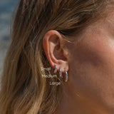 Island Glow Hoops in Sterling Silver