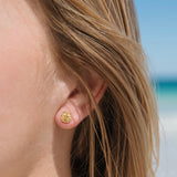 Sand Dollar Studs in 18k Gold Vermeil